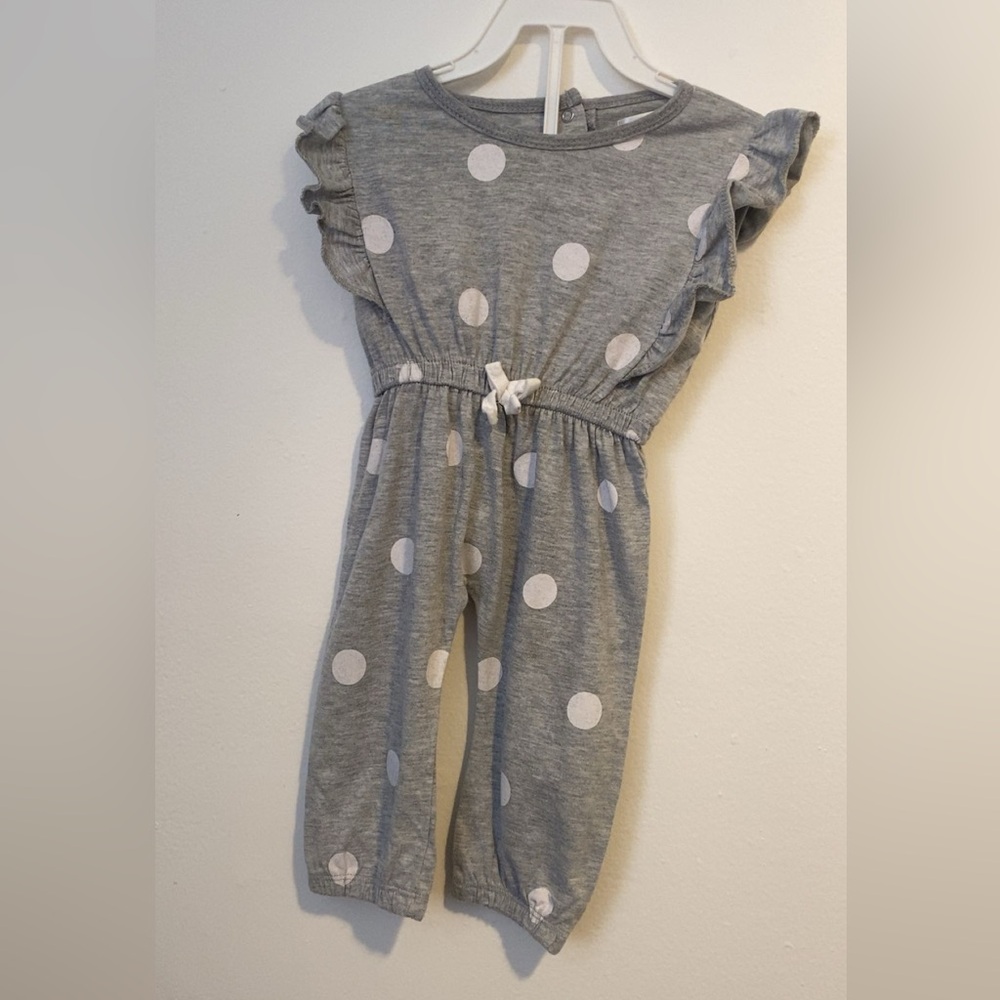 Gray Polka Dot Jumpsuit